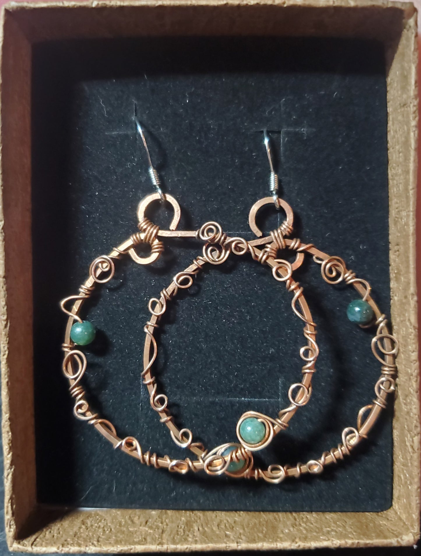 Copper Vine Hoop Earrings