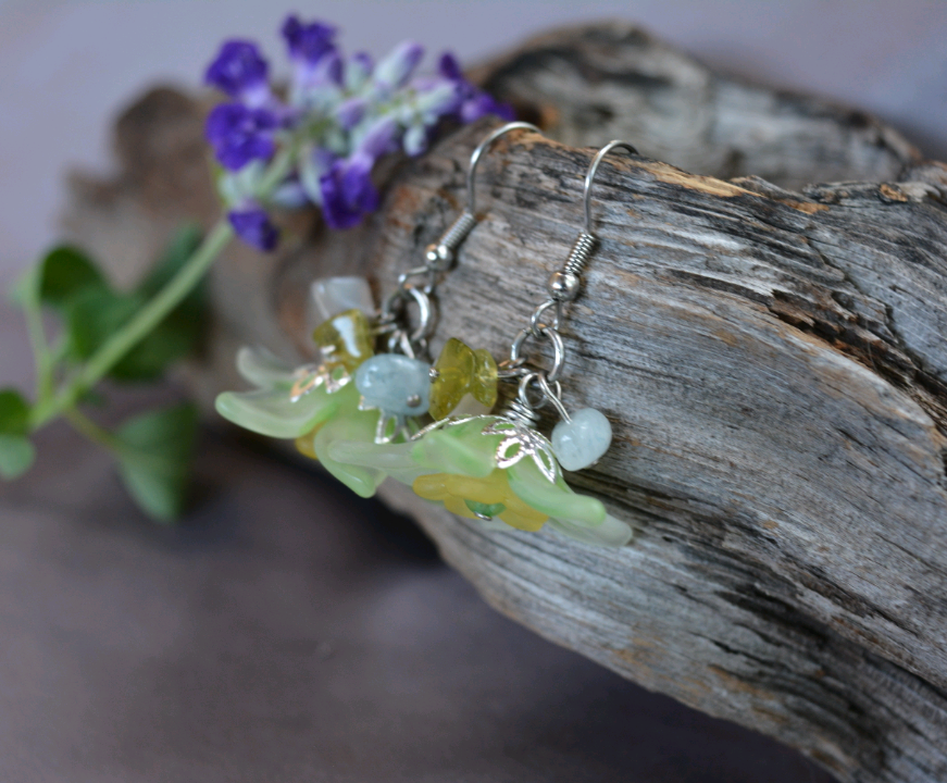 Flower Fairy Earrings - Green
