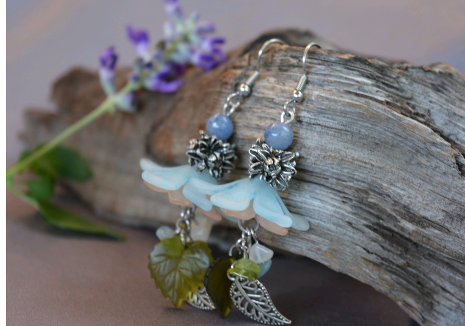 Flower Fairy Earrings - Fancy Blue