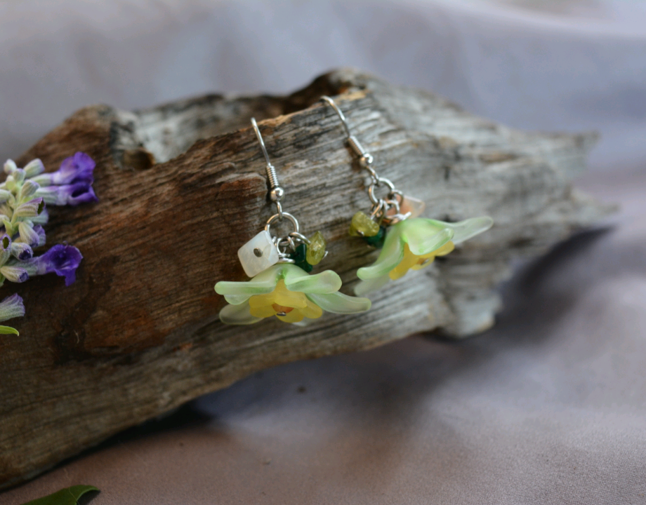 Flower Fairy Earrings - Green 3