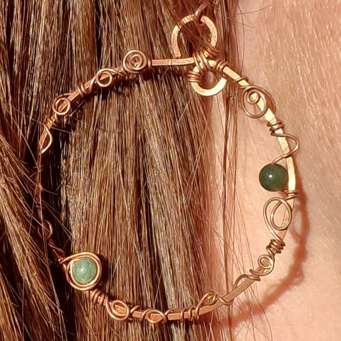 Copper Vine Hoop Earrings