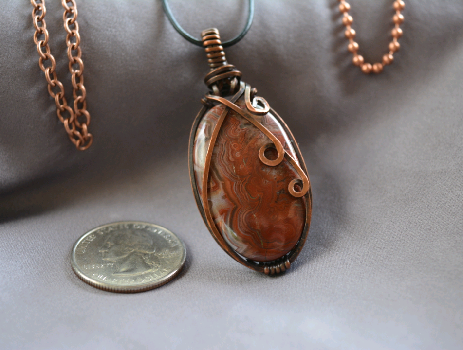 Jove - Red Mexican Crazy Lace Agate Pendant
