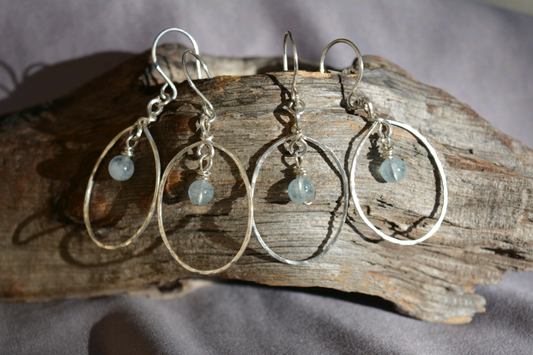Silver Aquamarine Earrings