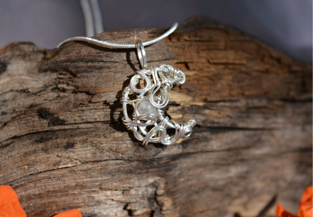 Mini Moon Pendant 1 - Sterling Silver