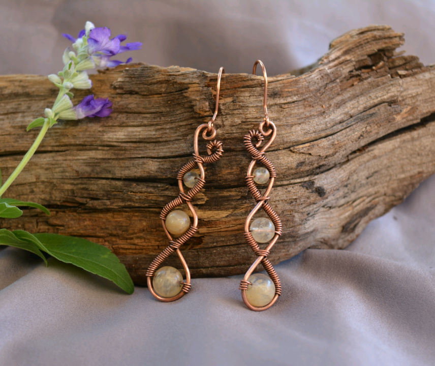 Three Tier Earrings - Antiqued Copper