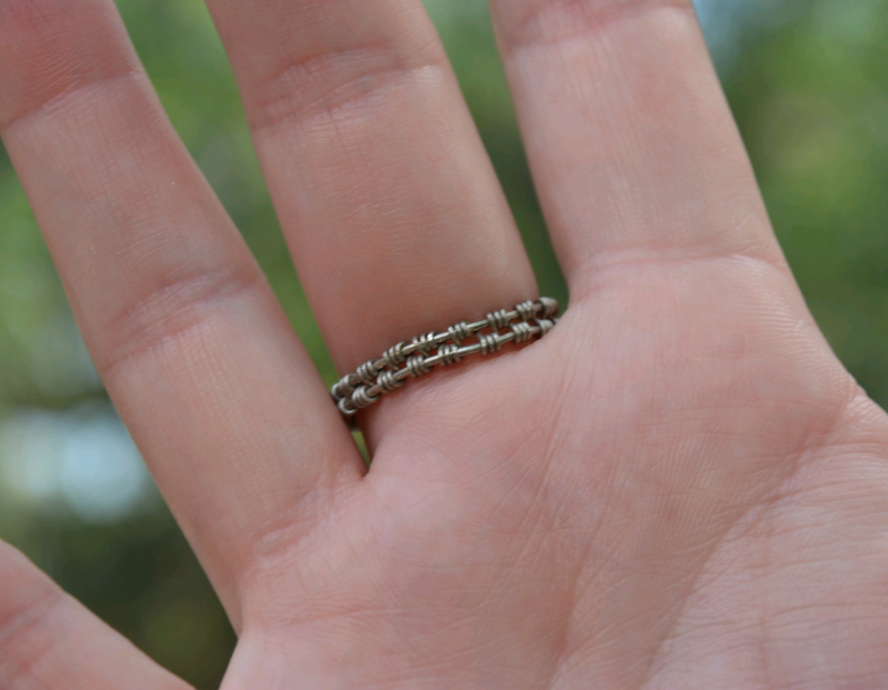 Woven Garnet Ring
