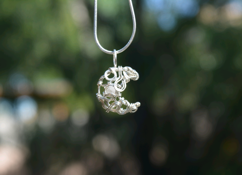 Mini Moon Pendant 1 - Sterling Silver