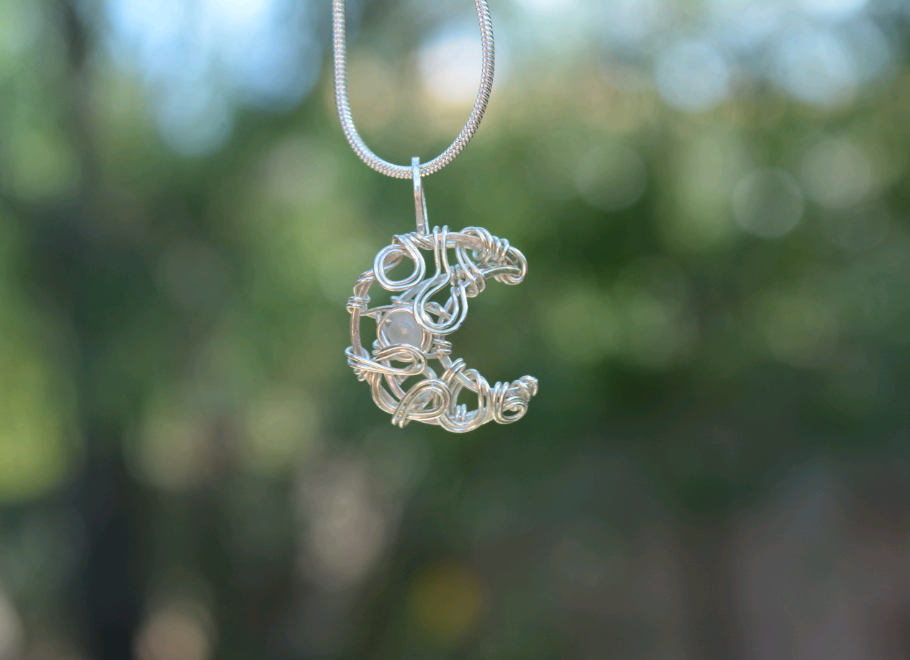 Mini Moon Pendant 1 - Sterling Silver