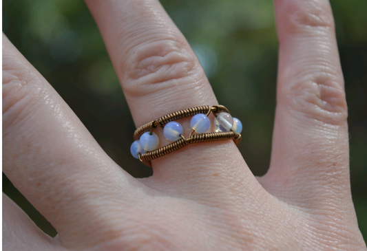 Triangle Ring - Opalite - Adjustable - Unisex